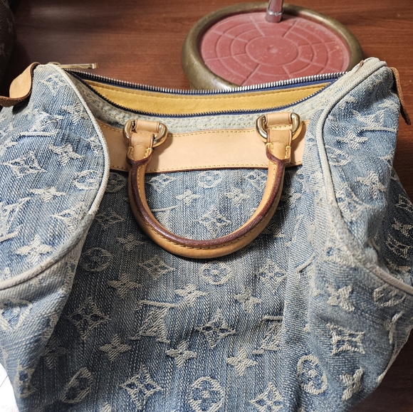Auth LOUIS VUITTON Neo Speedy Denim Jean Handbag - Picture 12 of 17